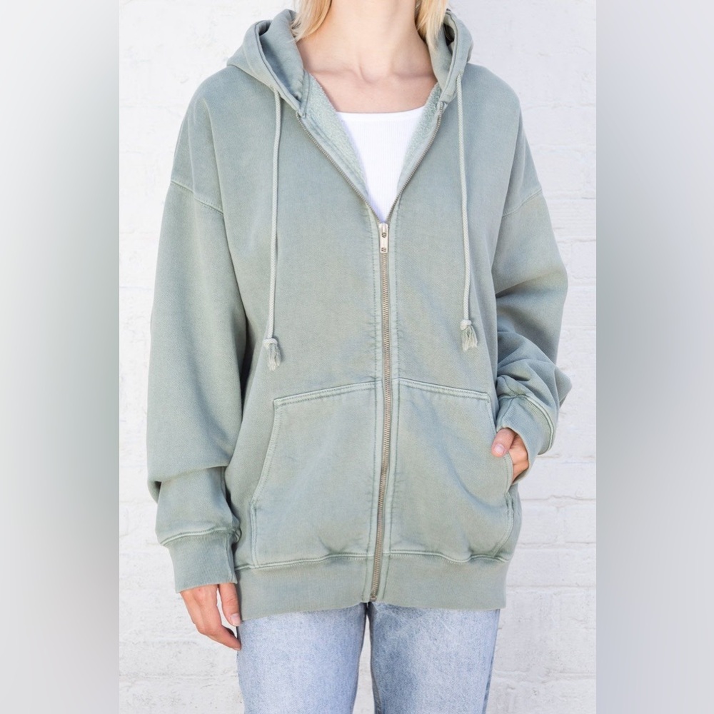 Brandy Melville Christy Hoodie in Sage Green - Oversized Fit